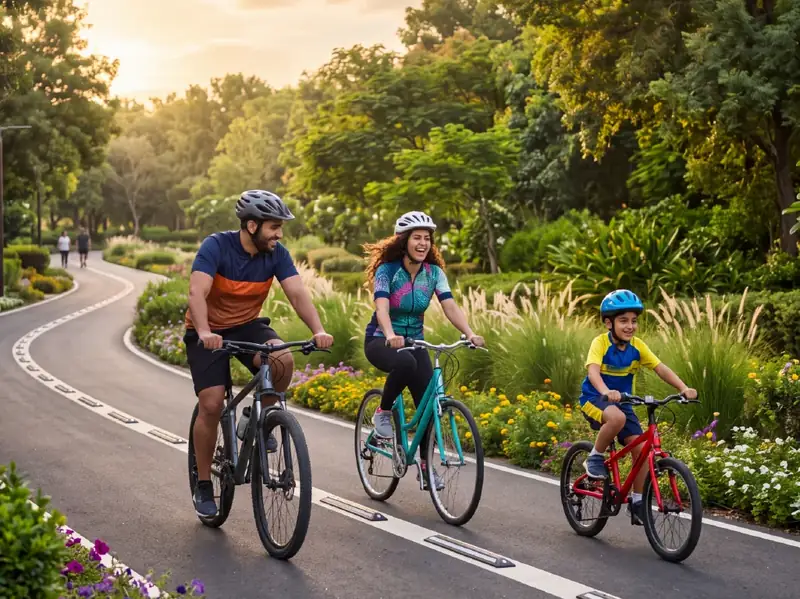 Jogging and cycling tracks